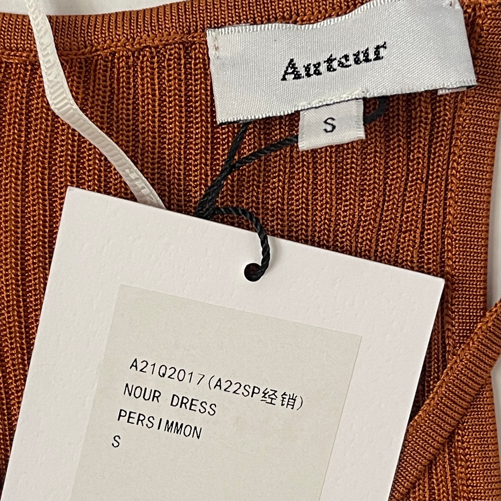 Nwt Auteur Studio Nour Dress - Orange/Rust - Asymmetrical Neckline - Size S — image 7 of 8